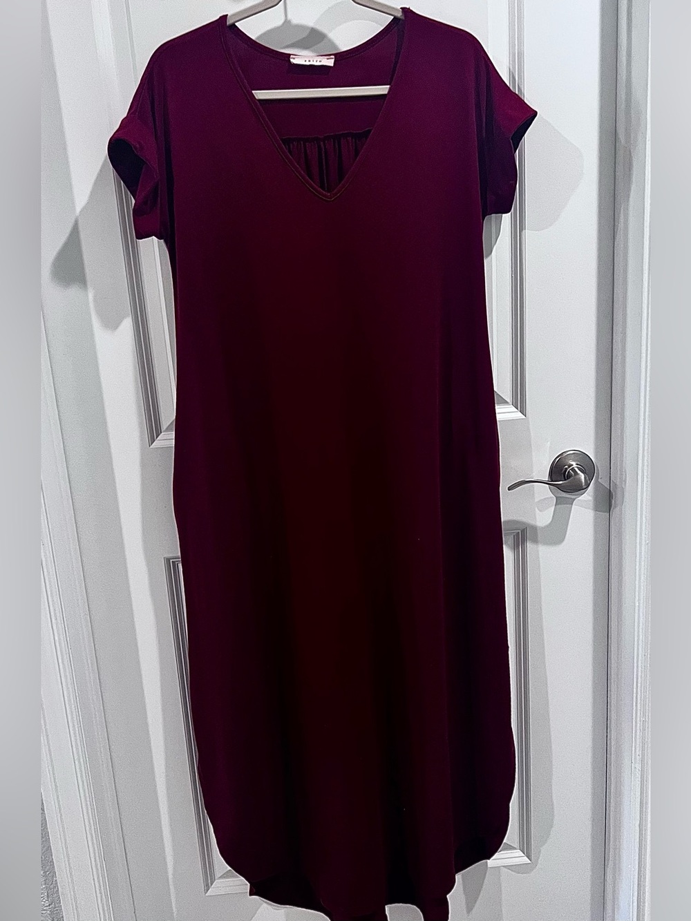 Entro Marsala Short Sleeve Pocket Maxi Dress